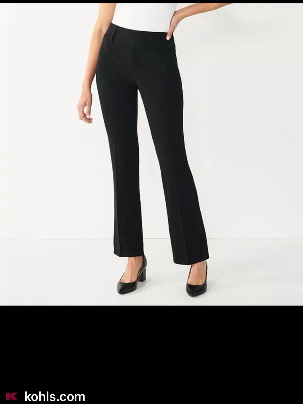 Kohl's Women's Black Bootcut Stretch Dress Pants